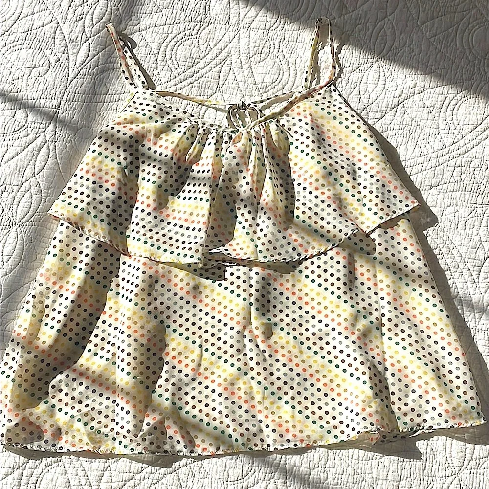 Tops | Polka Dot Layered Chiffontank Top | Poshmark